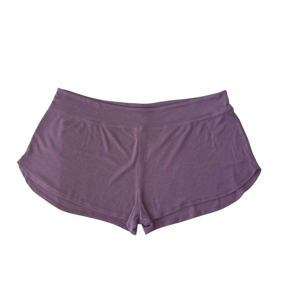 ATHLETA WOMEN'S MAUVE ELASTIC WAIST SOFT WELL RESTED RIB PAJAMA SHORT SIZE 2X